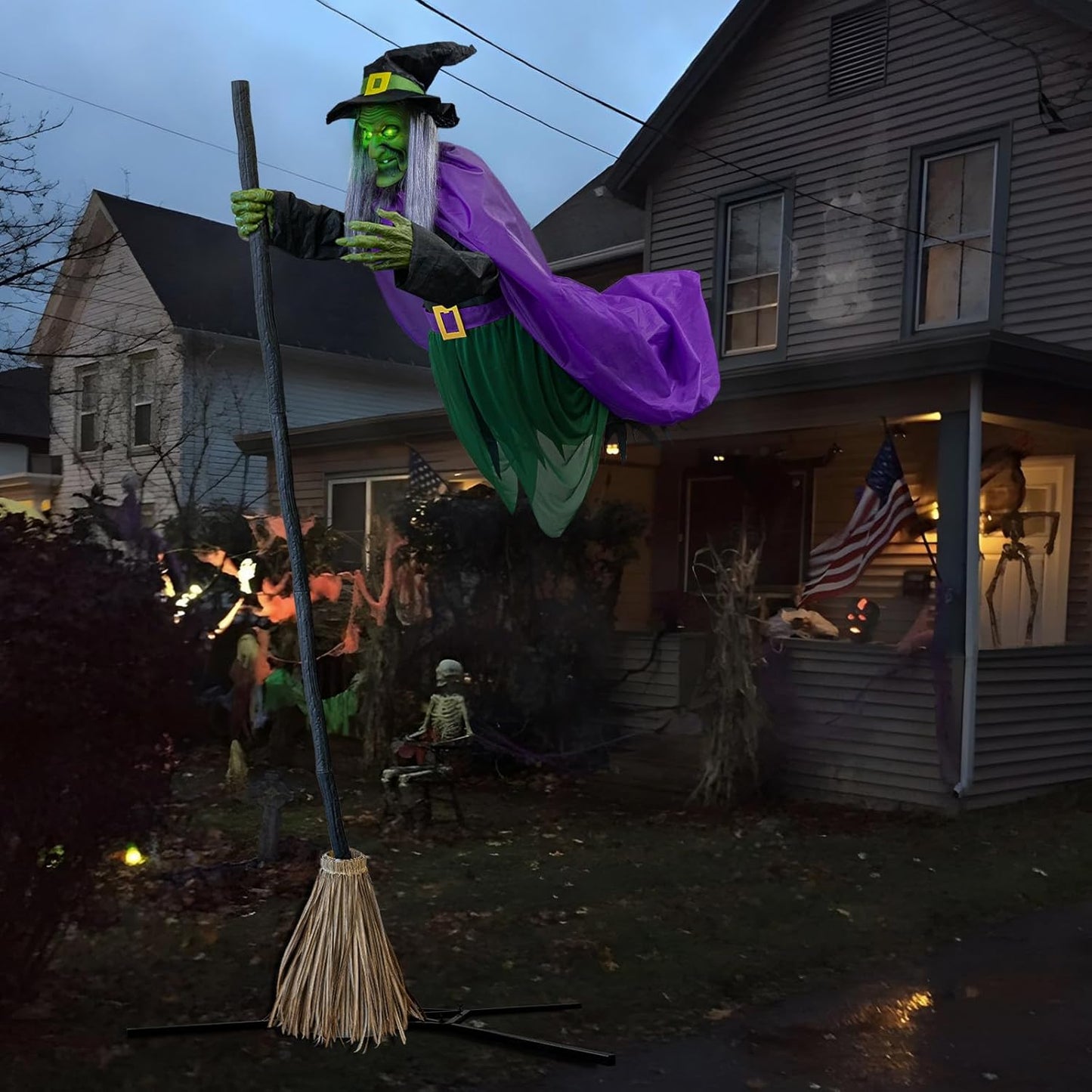 Animated Hovering Witch - Halloween Decorations Outdoor