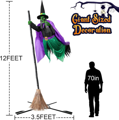 Animated Hovering Witch - Halloween Decorations Outdoor