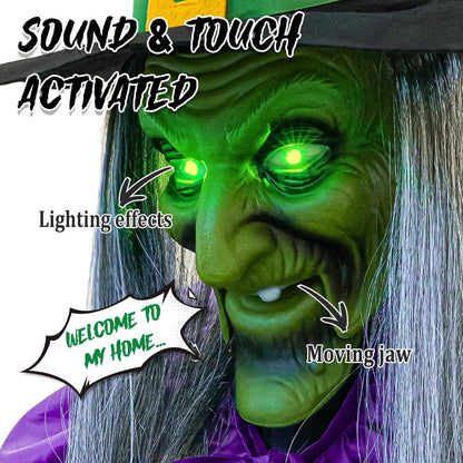Animated Hovering Witch - Halloween Decorations Outdoor