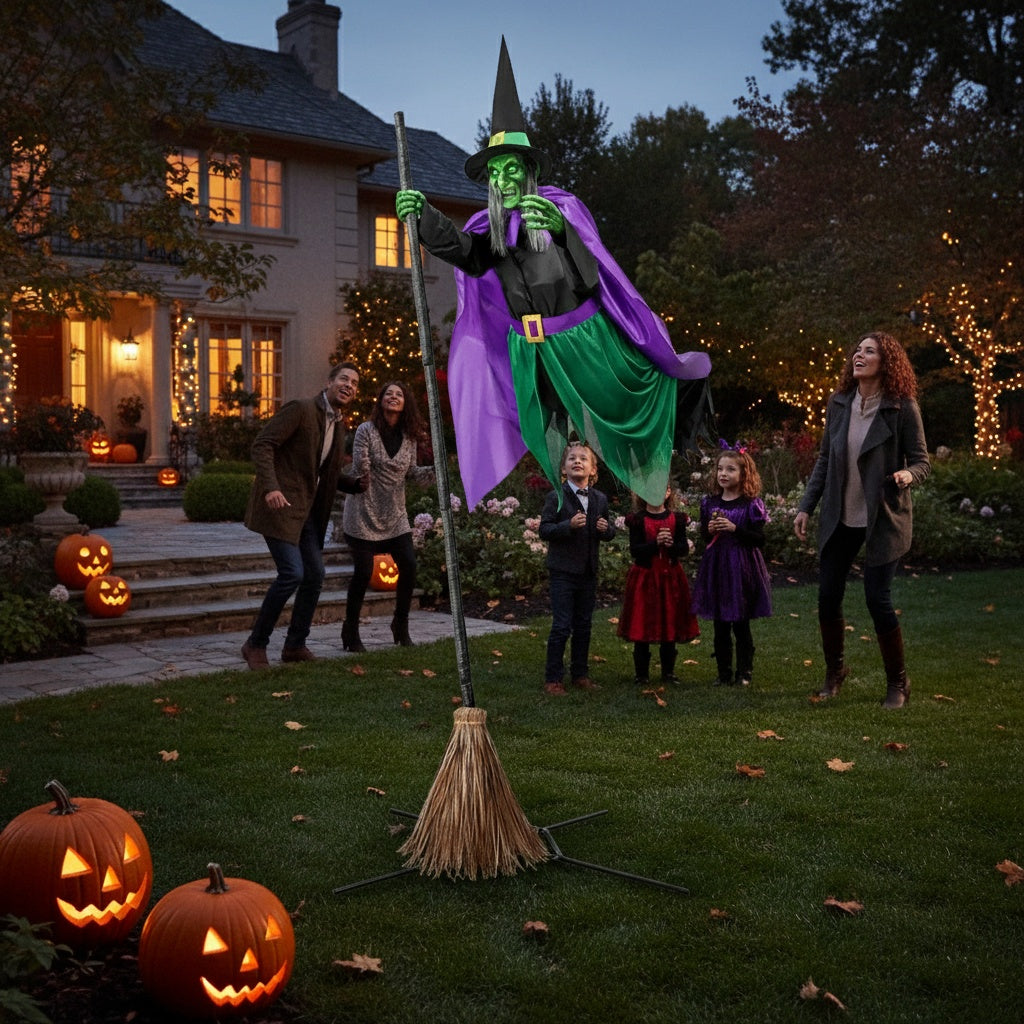 Animated Hovering Witch - Halloween Decorations Outdoor