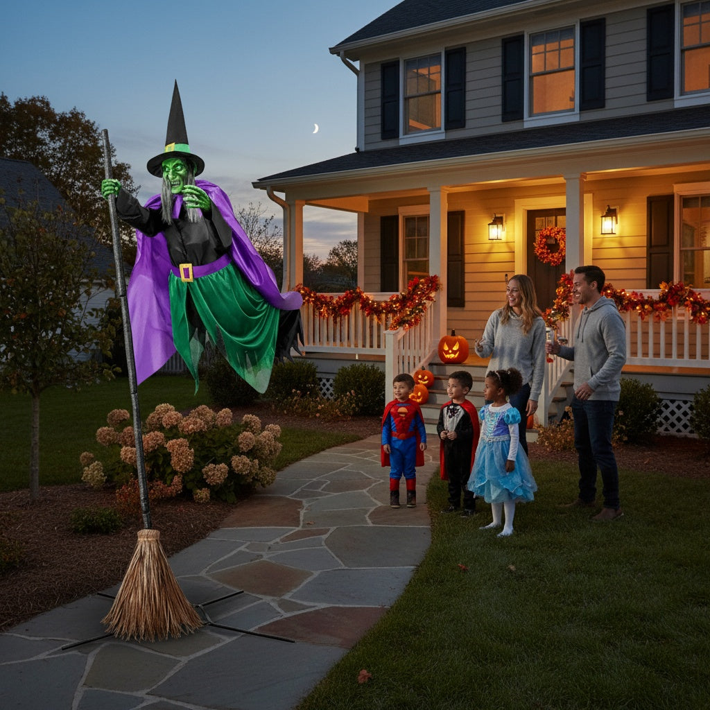 Animated Hovering Witch - Halloween Decorations Outdoor